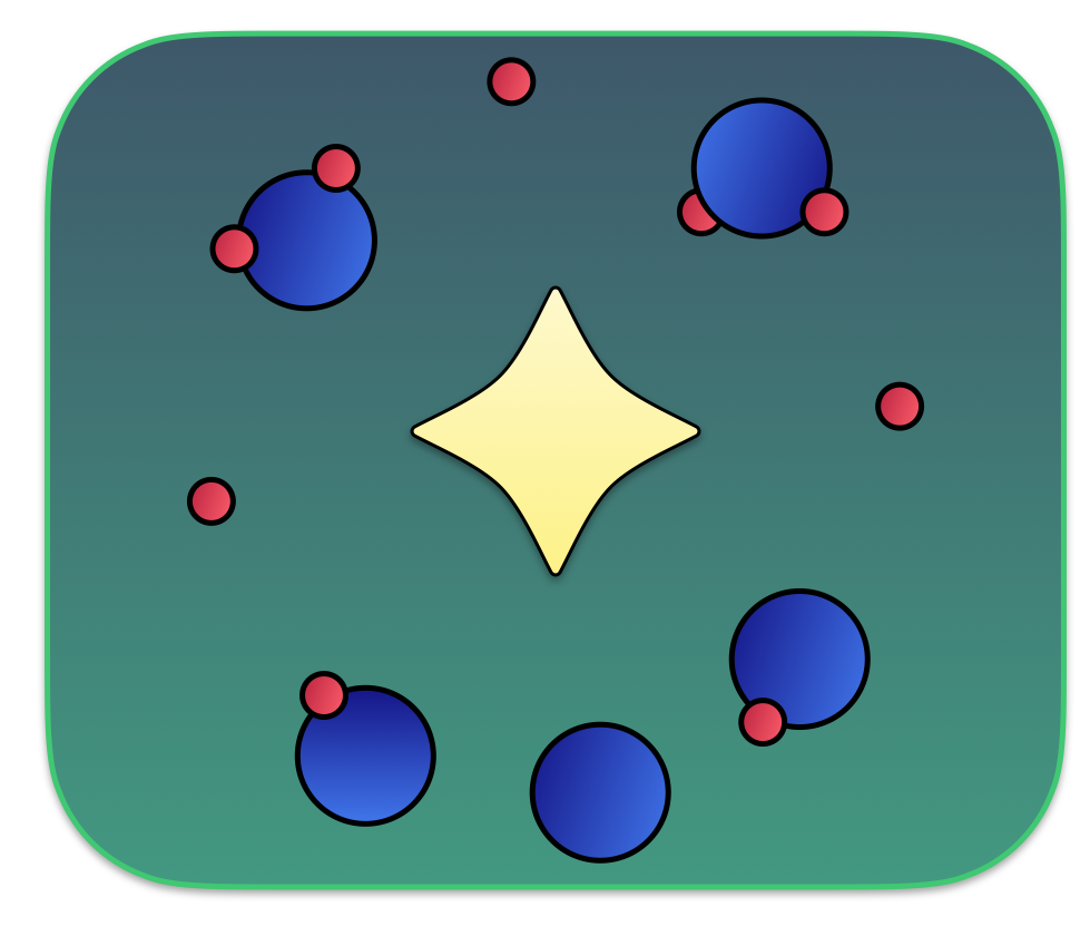 An SN surrounding by atoms and molecules.